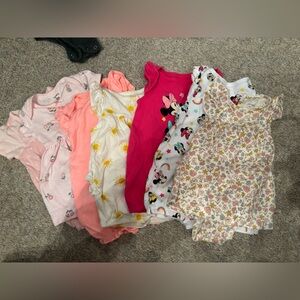 Bundle Baby Girls Summer Onesies Minnie Mouse Floral 0 to 3 months Play Stretch